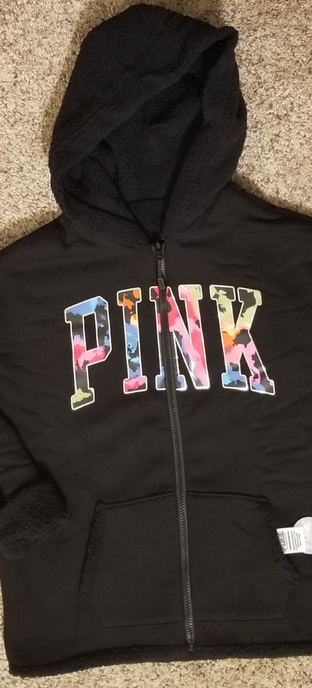 Pink By Victoria Secret Black Reversible Sherpa Sw